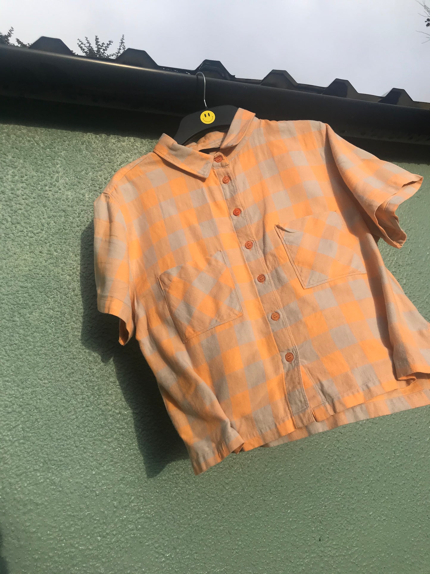 Grey & Orange Checkered Shirt